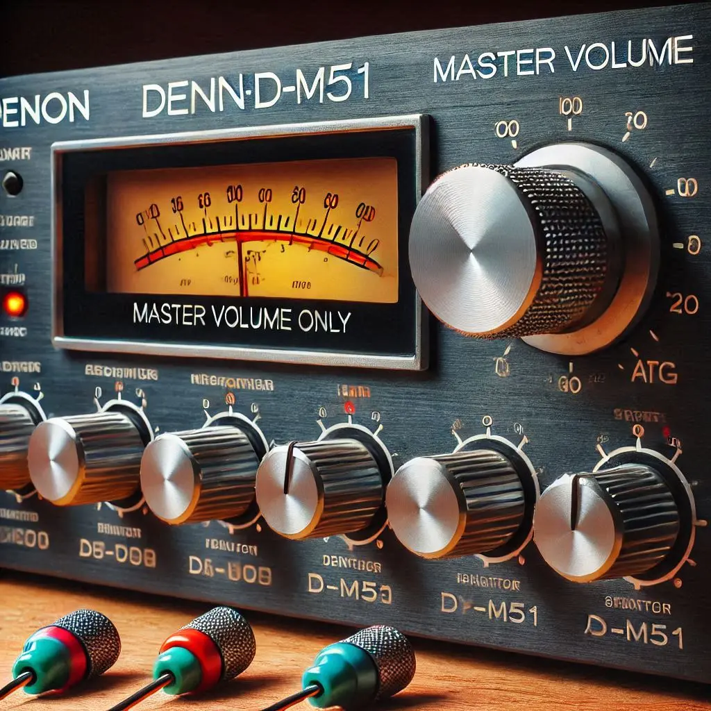 denon d-m51 master volume only atg very low levels